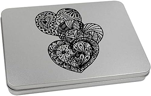 Лидице кутия за канцеларски материали Azeeda Цветни сърца с метални панти / Кутия за съхранение (TT00191743)