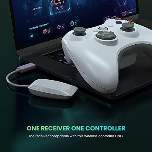 Безжичен контролер YCCSKY за Xbox 360, 2.4 Ghz Усъвършенстван гейм контролер с двойна вибрация, с приемник, с Дистанционно