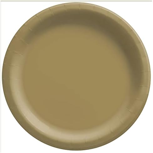 Златни Кръгли Картонени чинии - 6 3/4 инча - Пакет от 20