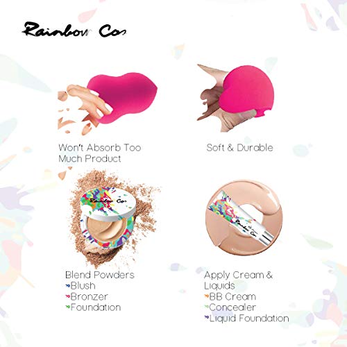 Подходящи за грим Rainbow Cos Премия крушовидни Beauty Foundation Порести смесител за нанасяне на Апликатор, основи и осветление (Розово-червен)