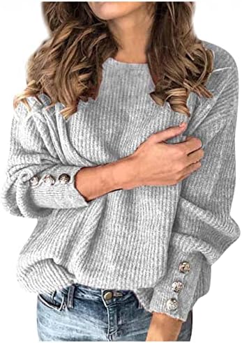 Блузи за Жени, по-Големи Размери, Дамски Ежедневни Свободни Дебели Възли Пуловери, Блузи, Пуловери с високо