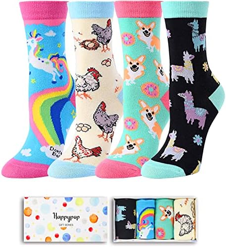 Zmart Чорапи За Момичета Забавни Детски Еднорог Животното Лама Русалка Хранителни Чорапи Подарък Кутия