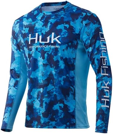 Мъжка риза за риболов HUK Icon X Camo с дълъг ръкав Performance, Сан-Сал-Пречупване, Малък