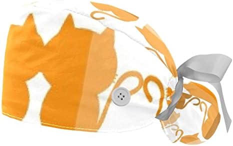 2 Опаковане на шапки за еднократна употреба-ексфолианти За медицински Сестри Със Силует на Котка, Жена с Дълга