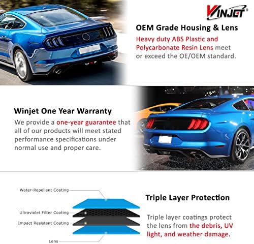 Задните светлини Winjet възли за Ford Mustang 2015-2020, Напълно led Многофункционални фарове, Последователна