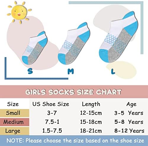 Чорапи за момичета, Спортни Чорапи до Глезена В Опаковка от 6 Теми За деца, Ежедневни Чорапи С Ниско деколте Подметка