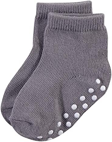 Детски чорапи от памук Посетени by Nature с нескользящим изземване, за защита от падане, обикновен черно-розови, 12-24 месеца