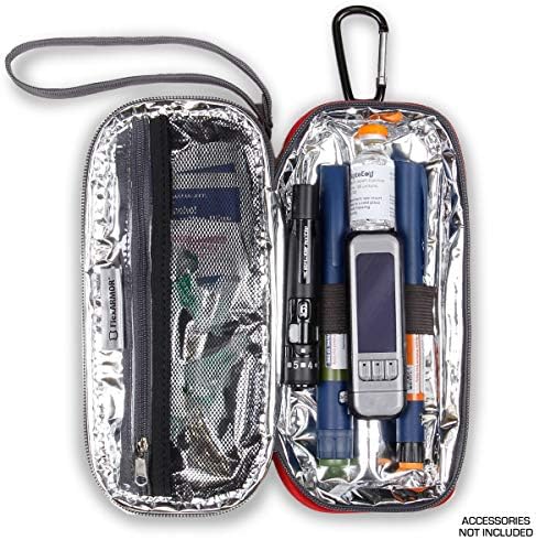 Диабетна чанта USA GEAR - Пътен калъф-хладилник за инсулин с изолирани вътрешни пространства, Съвместим с