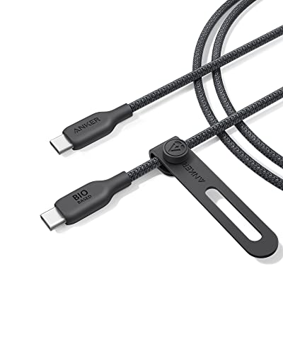 Кабел Anker 543 USB C-USB C (140 W, 6 метра), кабел за зареждане от бионейлона USB 2.0 за MacBook Pro 2020, iPad Pro 2020, iPad Air 4, Samsung Galaxy, Samsung Galaxy S23 + / S23 Ultra / S22 Ultra (фантомно черно)