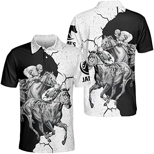 Мъжки ризи с къси ръкави за конни Надбягвания PIGO по поръчка, Мъжки Ризи с къси ръкави за Любителите на Коне, Мъжки Ризи За