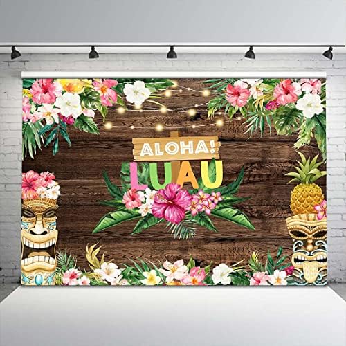 Avezano Aloha Luau Дървена Фон 7x5 фута Годишният Тропически Хавайски Фотофон за Парти по случай рождения Ден на Декор