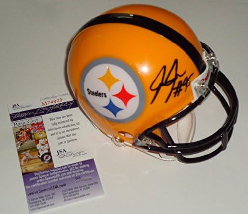 Джарвис Джоунс подписа на Мини-футболен Каска Питсбърг Стийлърс JSA M74829 - Мини-Каски NFL с Автограф