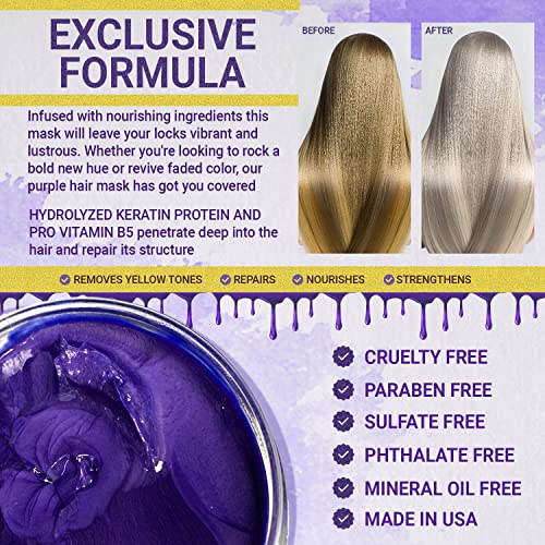 Маска за коса Natural Riches Purple - Тоник за светли коса за променен цвят на косата - Тоник за светли коса за медни коса - Тоник за светли коса - Лилаво тоник - Platinum, Сребристо, ?