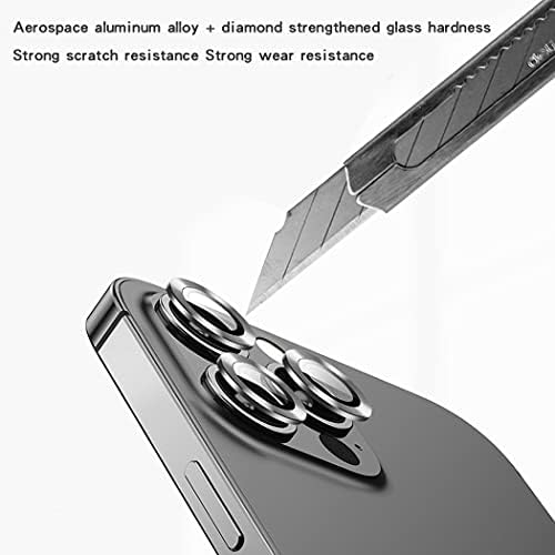HAISAIDE За iPhone 12 Pro Max (6,7 инча) Защитник на обектива на Камерата, Метални Джанти Защитно фолио за обектива (Черен)