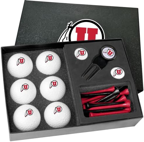 Golfballs.com Подаръчен комплект Classic Utah Utes от половин дузина топки с Инструмент за Разцепване на Празни Топки