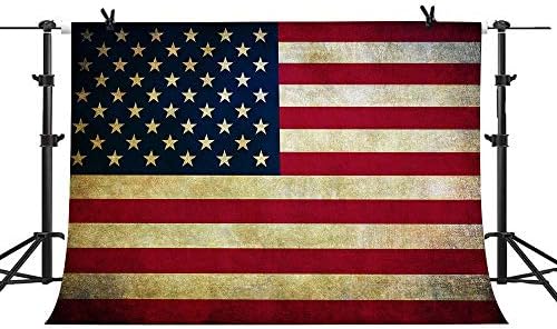 Фон с Флага на САЩ 8X6 ФУТА, Фон за Снимки с Флага на сащ, Ретро Ден на Независимостта на Съединените Щати, Деня на Ветераните,