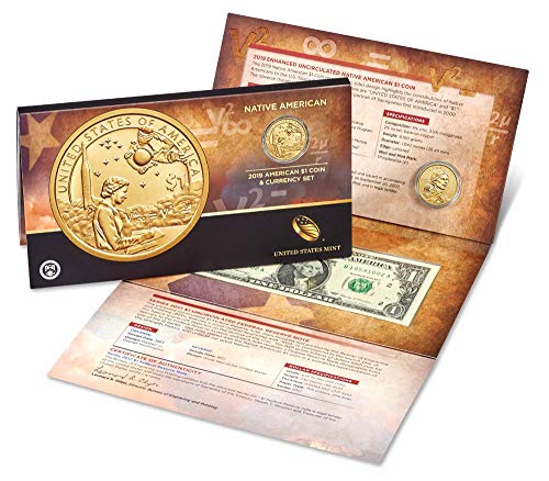 Монета и паричен набор от Sacagawea 2019 P Супериорна без лечение (19NR) Монетен двор на САЩ за 1 долар, без да се прибягва