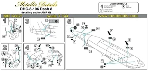 Метални детайли MD14437-1/144 - Набор от детайли за модели на самолети DHC-8-106