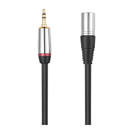 3,5 мм Стереоразъем Включете штекерный кабел XLR за микрофон, 1,8 m, 3 m, 5 m и 10 m (Цвят: черен кабел, размер: 5 м)