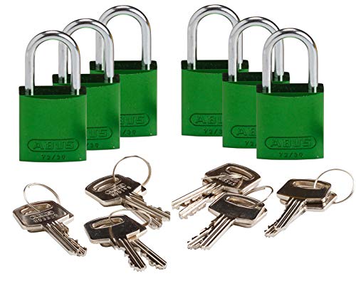 Окачени заключване Брейди 133290 с ключ, Подобен на Ключ, Алуминий (опаковка от 6 броя)