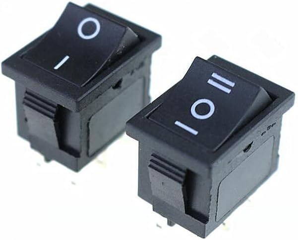 1бр 2-позиционен кулисный превключвател 6 контакти за включване/изключване с кнопочным ключа KCD1 черен - (Цвят: вкл/изкл)