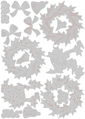 Определени форми на Sizzix Thinlits 15PK Yuletide Colorize от Тим Хольца | 666073 | Глава 4 2022 Плоча, Сив
