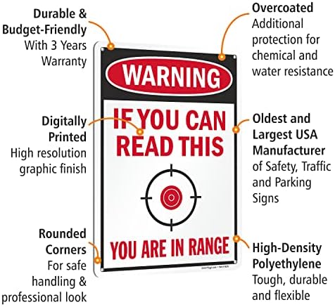 SmartSign (опаковка от 2 броя) 14 x 10 инча Ако можете да прочетете това, вие сте в зоната на обсега на Предупредителен знак