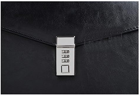 Кожена чанта за документи с формат А4 с парола, папка-мениджър за офис бележник, правна хартия TPN086 (черен)