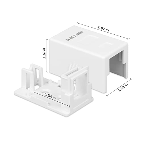 Кутия за повърхностен монтаж iwillink с 1 пристанище Keystone Джак, бял, 5 броя в опаковка