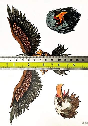 PARITA Голяма Татуировка Водоустойчив татуировка Hawk Eagle Fly Секси Тяло Ръка на Рамото на Гърдите, и на Гърба Свалящ
