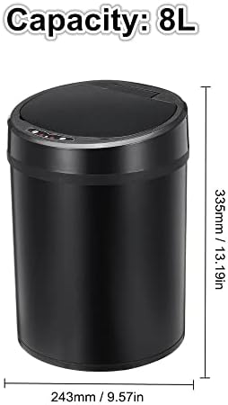 N/A 8L Сензорно кофа за Боклук Перезаряжаемое Автоматично Умно кофа за Боклук Инфрачервено Индукционное Бесконтактное кофа за боклук (Цвят: черен размер: 335 * 243 mm)
