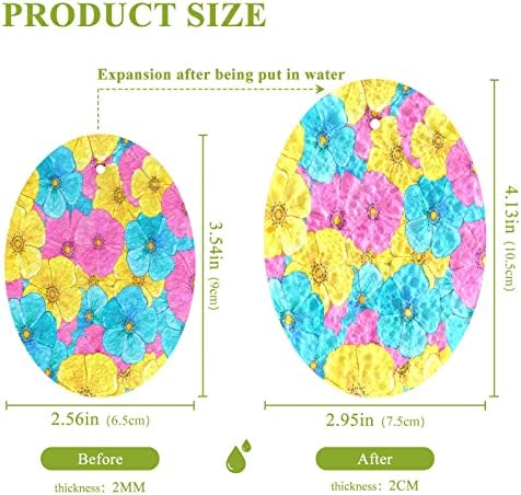 Гъби от целулоза с цветни цветя Kigai, 3 опаковки, Здрава Кухненска Гъба-Търкане, Почиства Твърди замърсяване, Не Надраскване
