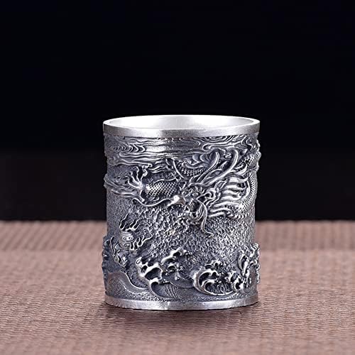 Комплект Чаши с Тотем на Китайския Дракон от Сребро 999 Проба от Ръчно изработени Ретро Персонализирани Комплект
