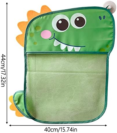 Uqiangy Cartoony Малък Динозавър, чанта за съхранение на играчки за вана и вода, баня с прахосмукачката, Здрава