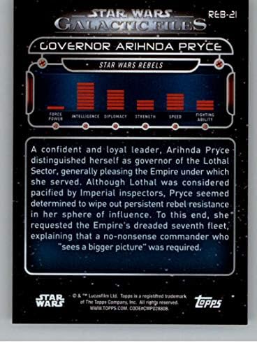 2018 Начело Star Wars Galactic Files #REB-21 Управител Аринда Ценова Бунтовници Официалната Търговска картичка филм