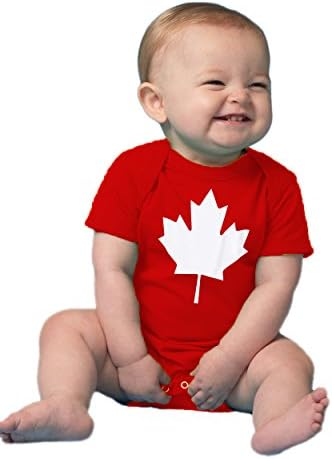 Тениска Ann Arbor Co. Детски гащеризон с Кленов лист | Сладък Канадски Гащеризон за Бебета, Canada Pride One Piece Гащеризон