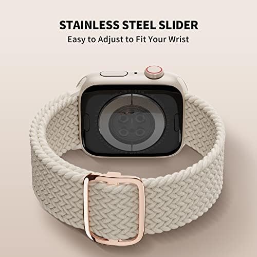 MOSINBAND 2 опаковки Еластични плетени ленти Solo Loop, съвместими с Apple Watch 41 мм 38 мм 40 мм 45 мм 42 мм 44 мм, Регулируема