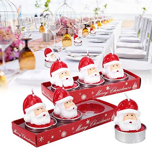 plplaaobo Коледен Орнамент, 2 Кутии във Формата На Главата на Дядо Коледа, Декоративна Свещ във формата на Чай за