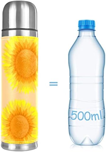 Неръждаема Стомана Кожена Чаша С Вакуумна Изолация на Слънчогледа Термос Бутилка за Вода за Топли и Студени Напитки