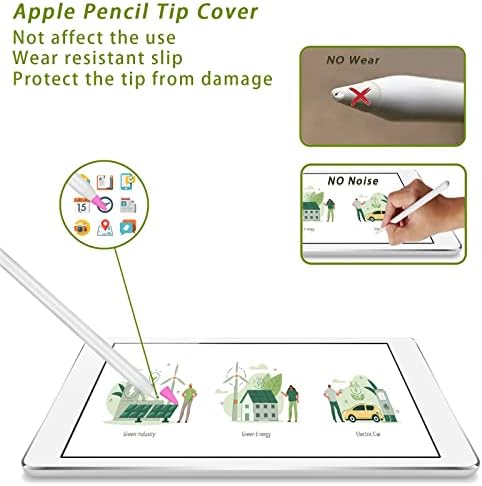 Актуализирани 4 бр. Сменяеми накрайници за моливи /Съвет за Apple Молив 1-во /2-ро поколение iPad Pro Молив + 4 бр. Метална Игла за карандашного стилус за Apple iPad Молив 1-во и 2-ри