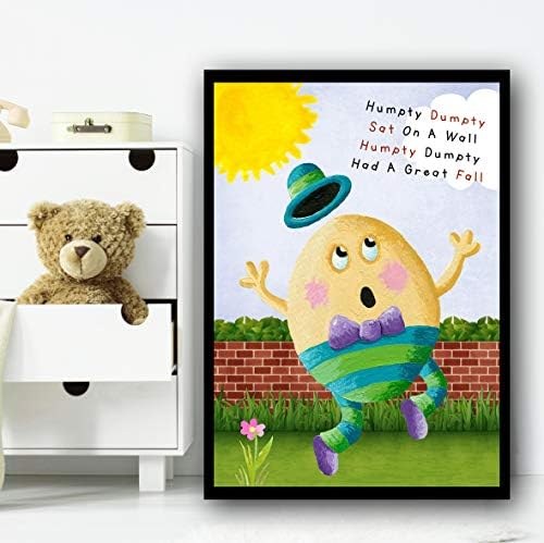 Детски стихотворение за деца Humpty Dumpty, монтиран на стената разпечатки за детска спалня