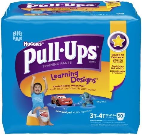 Спортни панталони Huggies Pull-Ups Learning Design, Размер 3-4 г., За момчета, 50 броя (опаковка от 2 броя)