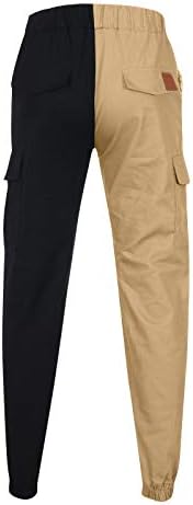 MIASHUI Дълги Еластични Панталони Памук Свободни Ежедневни Панталони в стил Мозайка, Спортни Панталони, Модерни,