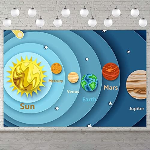 Слънчевата Система Научен Банер Фон на космоса 9 Планети, Вселена, Галактика Тема Космически Декора на Стените на Стаята Украса за Момчета Момичета 1-ви Рожден Ден н