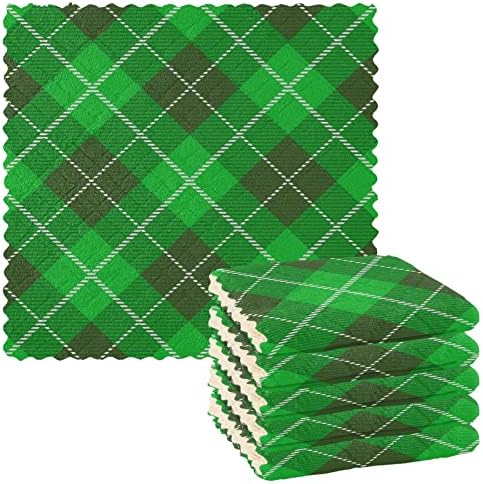 Sinestour Зелено Каре Кърпички за миене на съдове, 6 Опаковки, Почистващи Кърпички за миене И сушене на съдовете, Супер