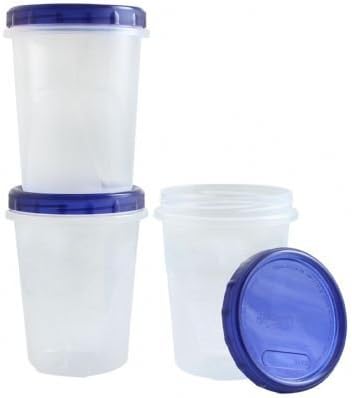 Прозрачни пластмасови контейнери за хранителни продукти и за съхранение на PH 32 грама с завинчивающимися капаци, 3 опаковки