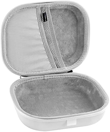 Калъф за слушалки Geekria Shield, който е Съвместим с Bose QC45, QuietComfort 35 II, QC25 Case, работа на смени Пътна чанта в твърда обвивка с кабел за съхранение (бял)