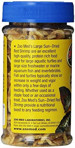 Zoo Med 2 големи червени скариди, вяленых на слънце, по 0,5 грама всяка, е деликатес за големите тропически риби и водни костенурки