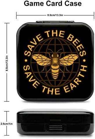 Калъф за карти игра Save The Bees за Switch с индивидуален Дизайн Switch Lite Преносим Кутия За Съхранение с 24 Слота за карти