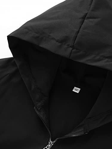 Якета за мъже - Мъжко яке с качулка с цип с писмото по образец (Цвят: черен Размер: X-Large)